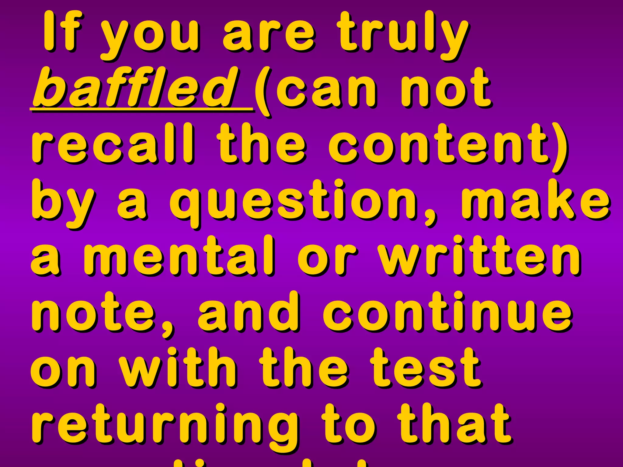 Tips for FCAT MC Questions