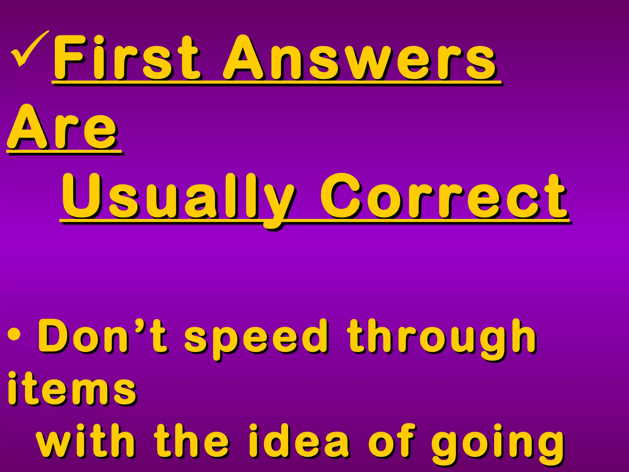 Tips for FCAT MC Questions