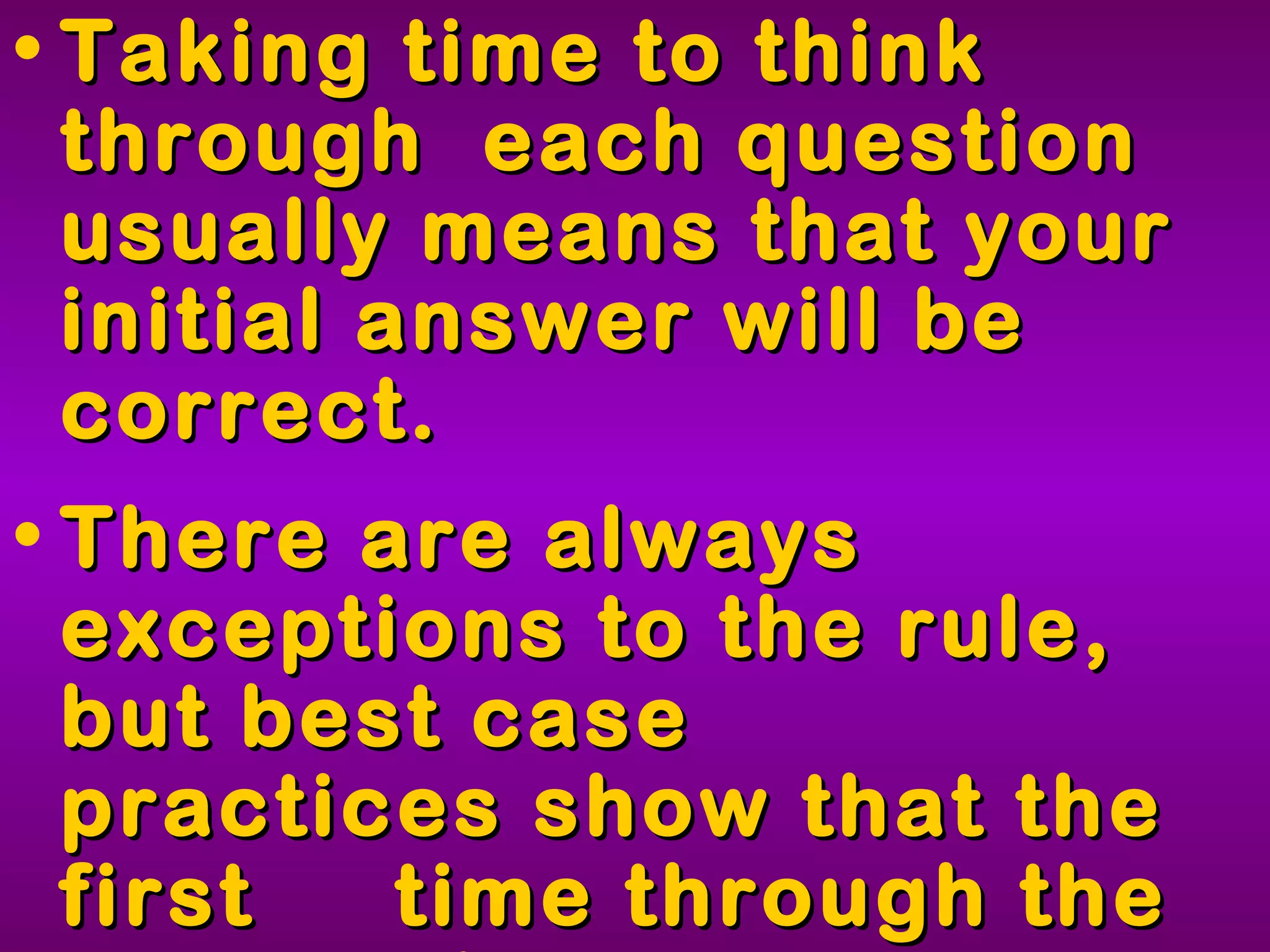 Tips for FCAT MC Questions