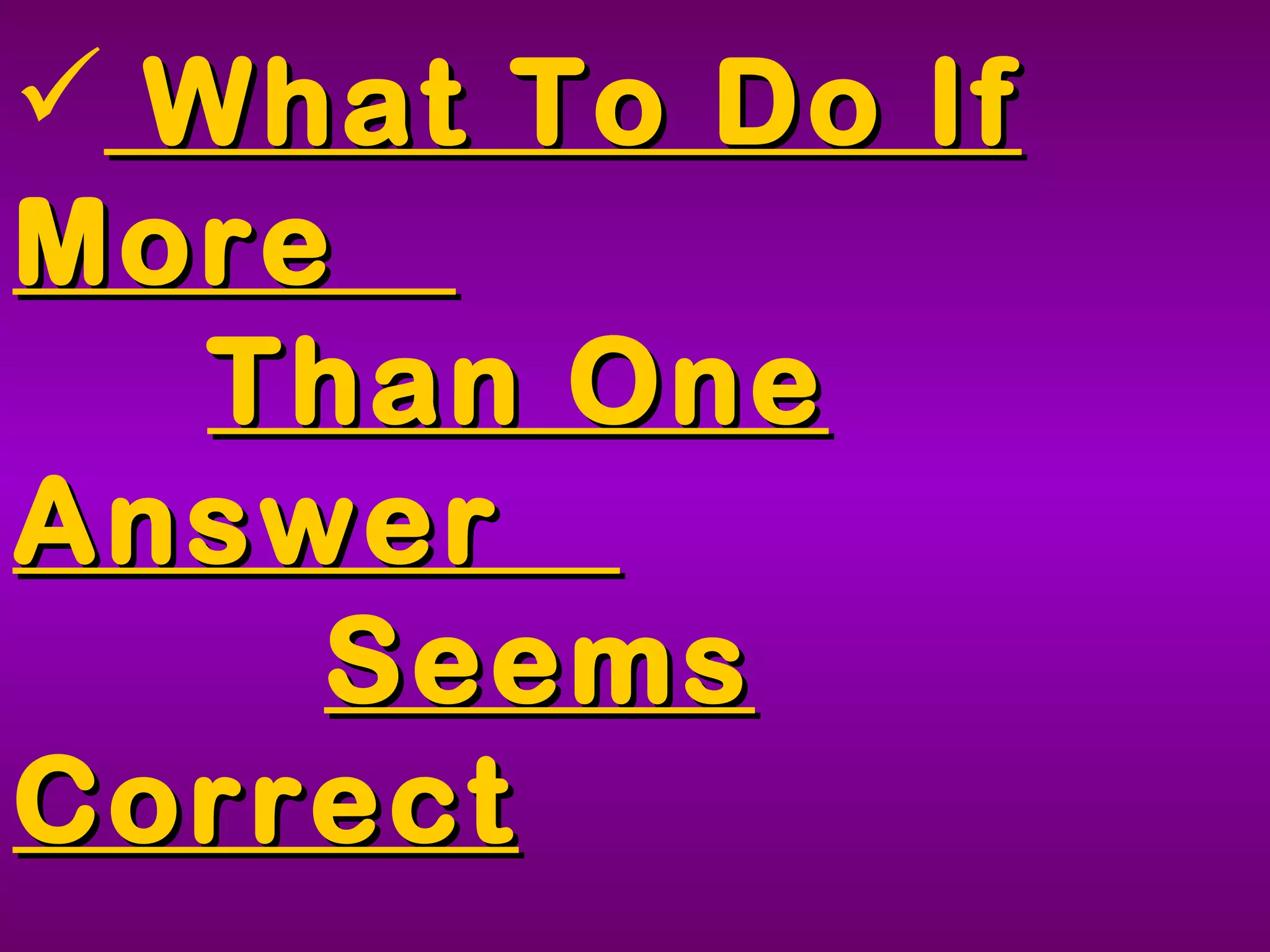 Tips for FCAT MC Questions