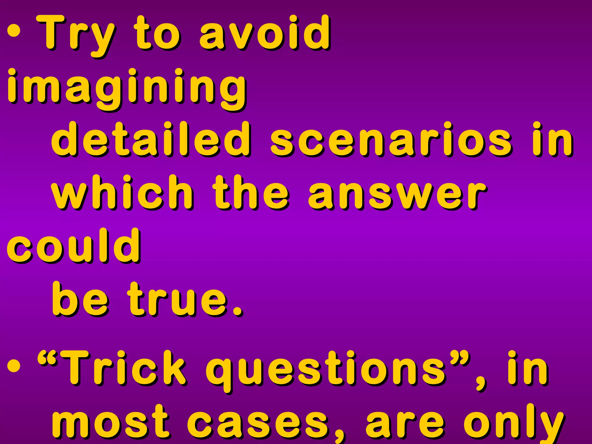 Tips for FCAT MC Questions
