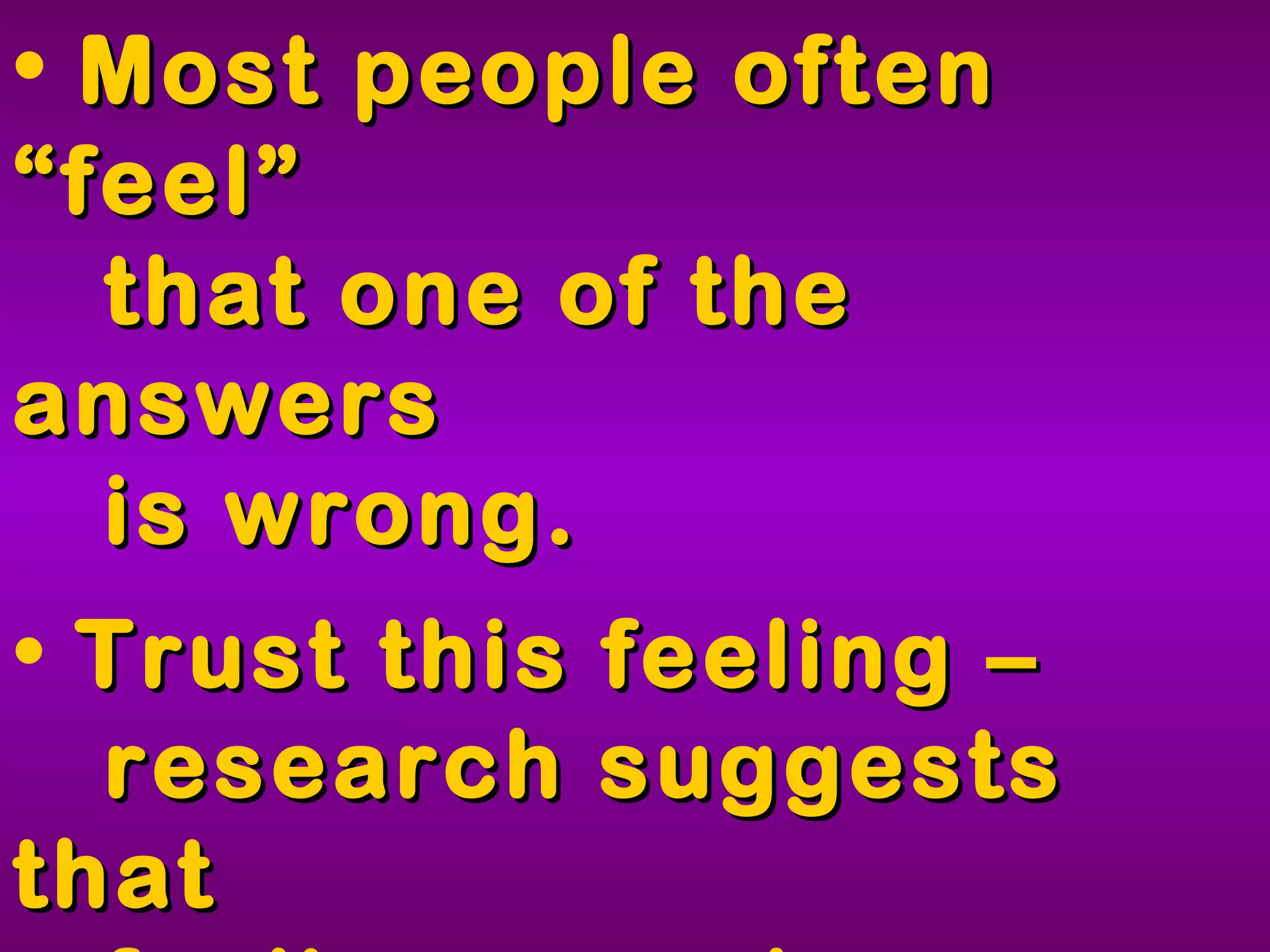 Tips for FCAT MC Questions