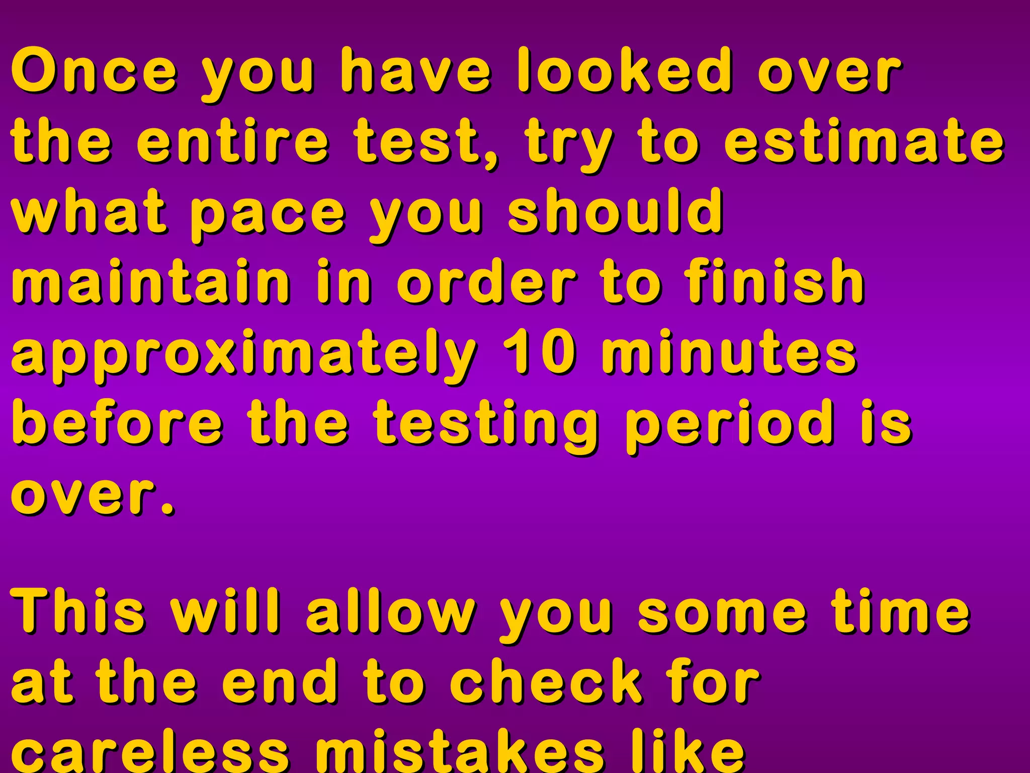 Tips for FCAT MC Questions