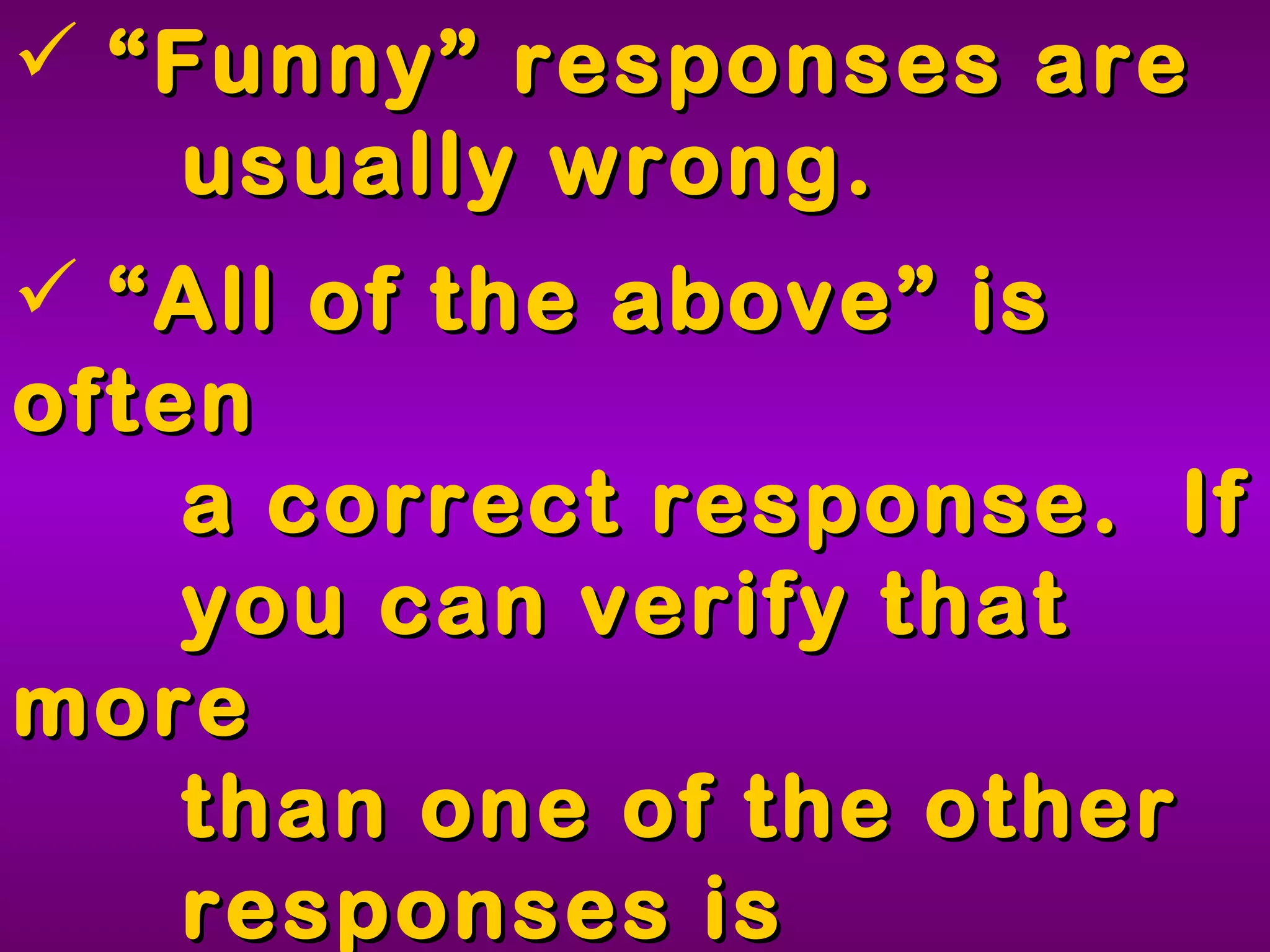 Tips for FCAT MC Questions