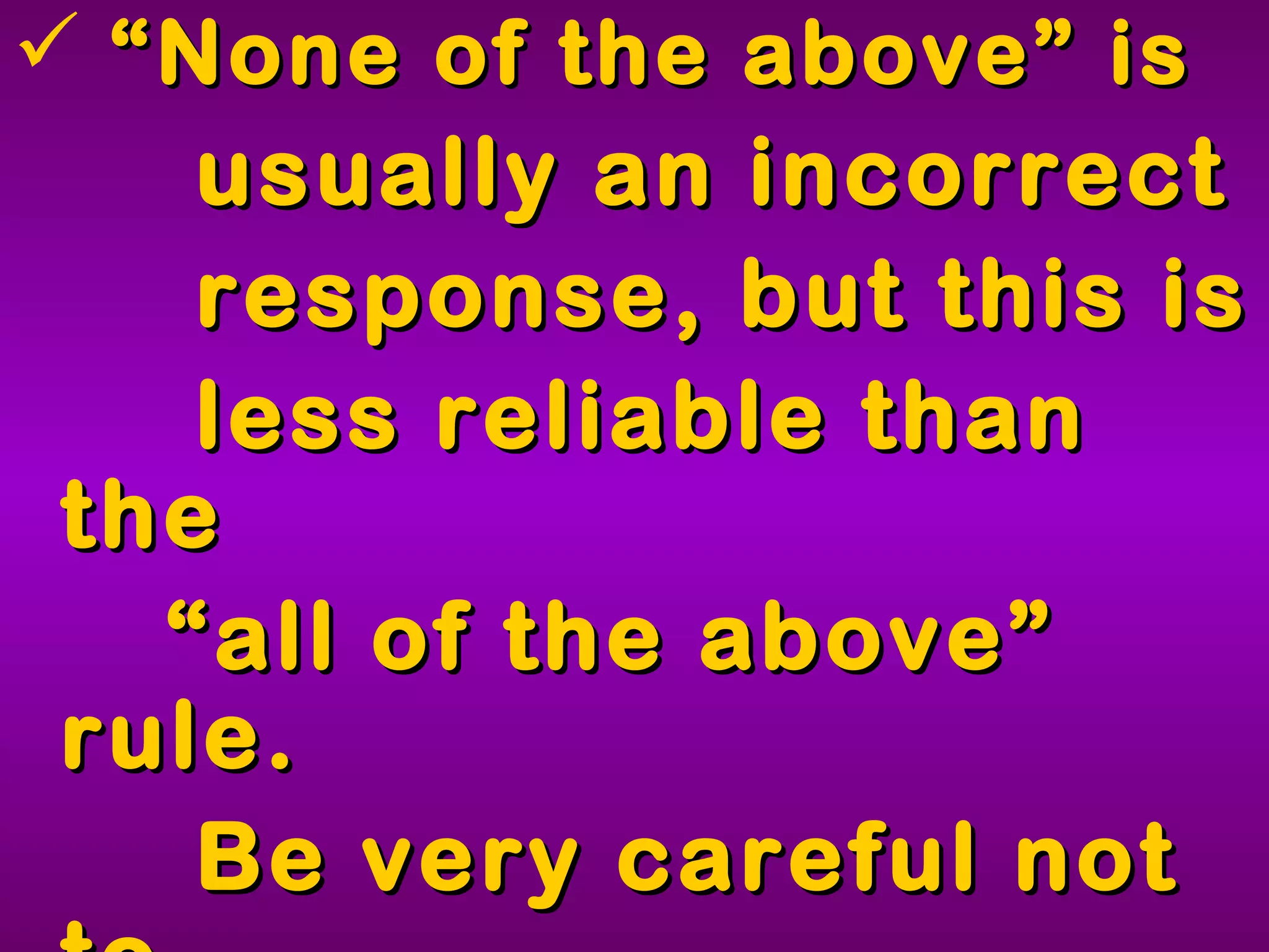 Tips for FCAT MC Questions