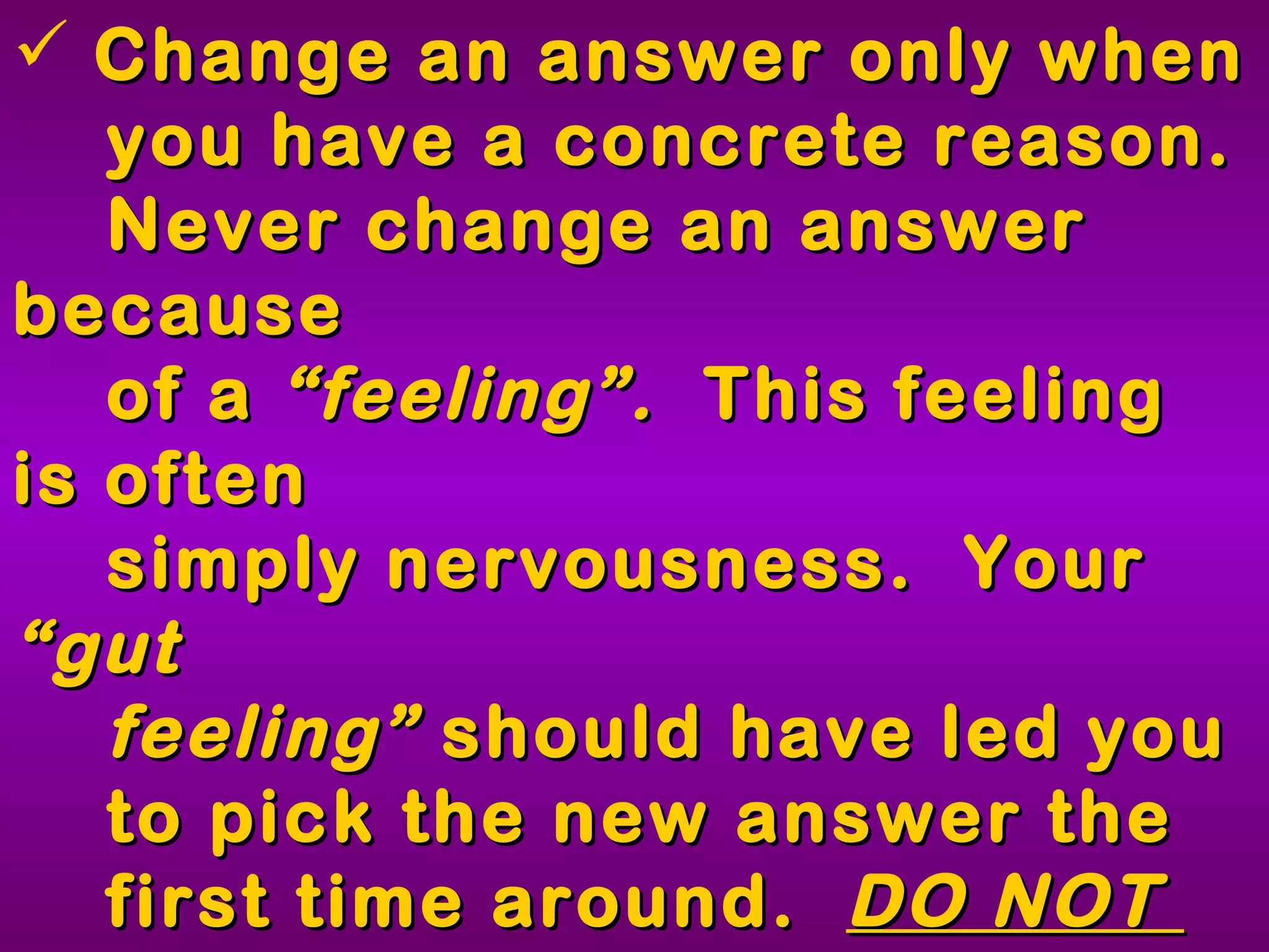 Tips for FCAT MC Questions