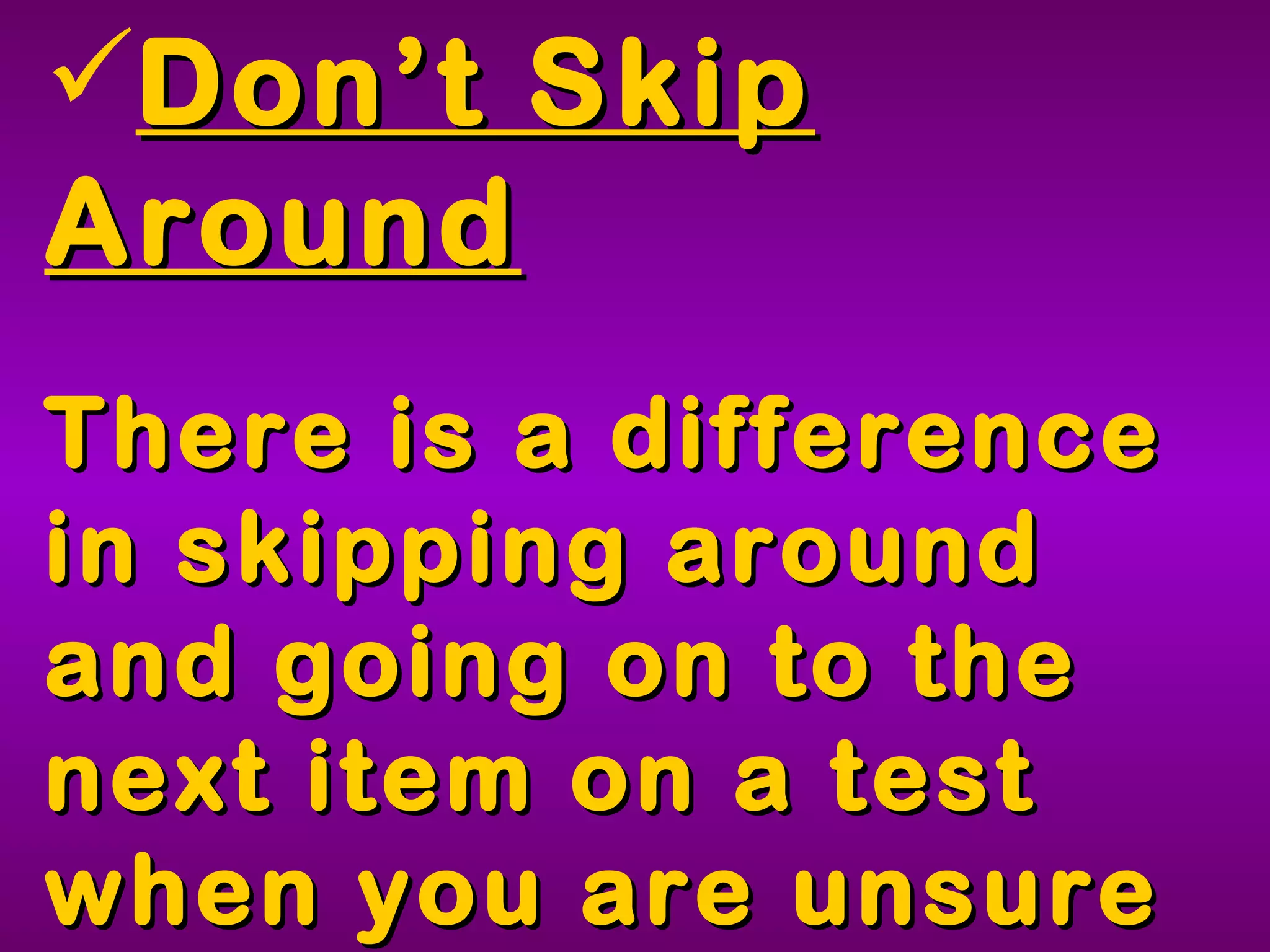 Tips for FCAT MC Questions