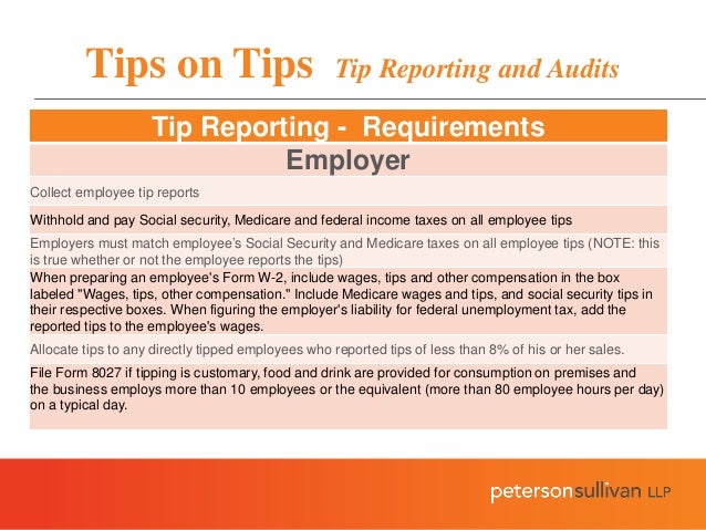 tips on tips legal and tax issues regarding tips form 8027