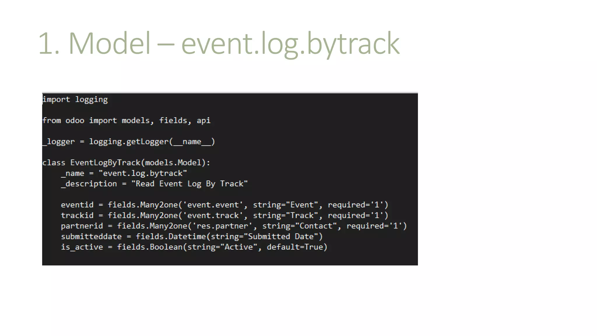 1. Model – event.log.bytrack
 