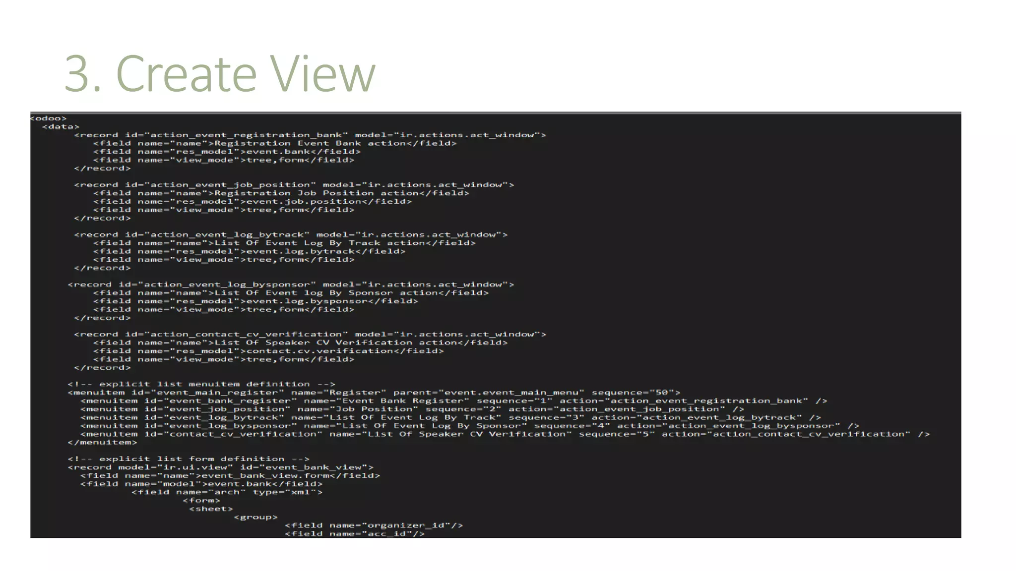 3. Create View
 