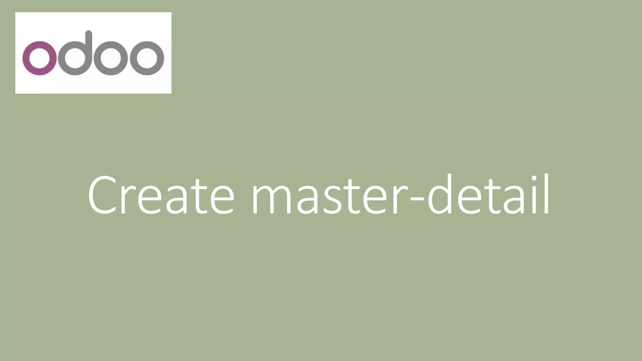 Create master-detail
 
