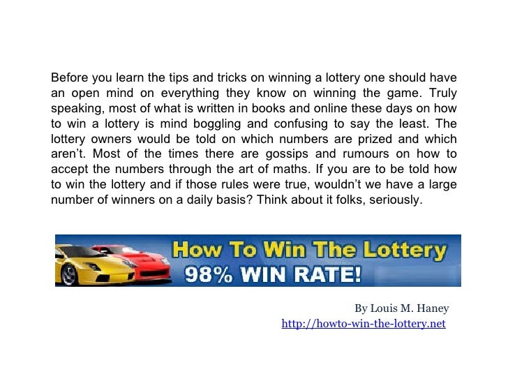 Tips on winning a lottery