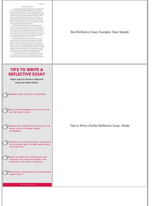 Best Reflective Essay Examples Topic Sample
Tips to Write a Perfect Reflective Essay. rStude
 