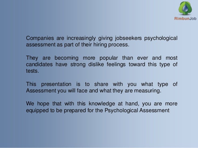 Tips On Handling Psychological Assessment