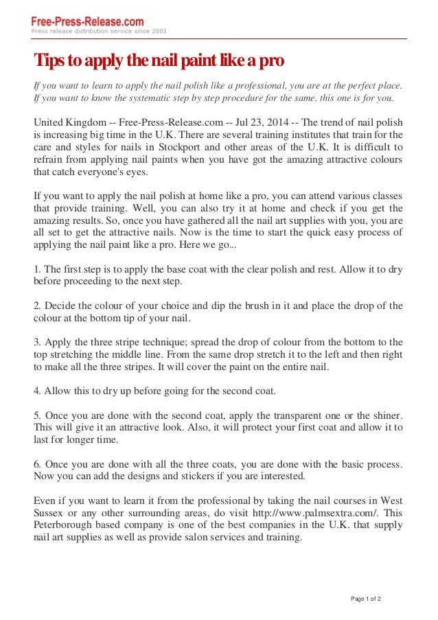 Tips to apply the nail paint like a pro