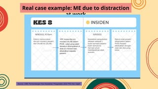 Real case example: ME due to distraction
at work
Source: CME Pembentangan Kes Kesalahan Pengubatan 2022 PKD Alor Gajah
 
