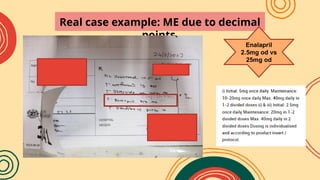Real case example: ME due to decimal
points
Enalapril
2.5mg od vs
25mg od
 
