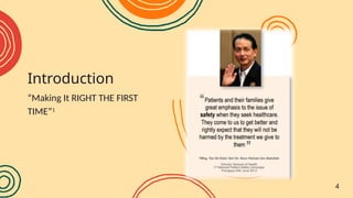 Introduction
“Making It RIGHT THE FIRST
TIME”1
4
 
