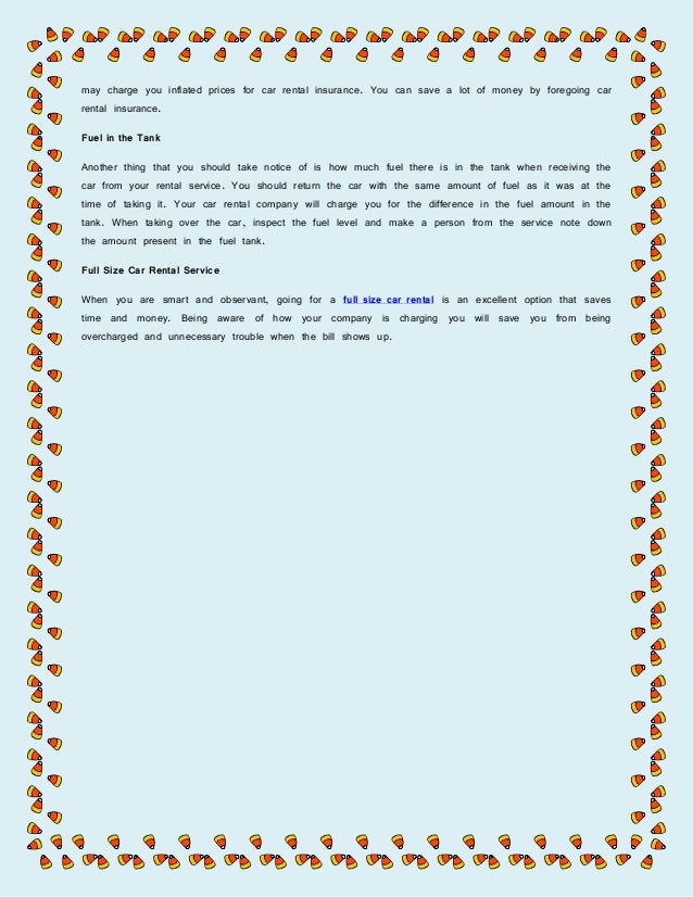 Tips to avoid overcharged when going for full size car rental service