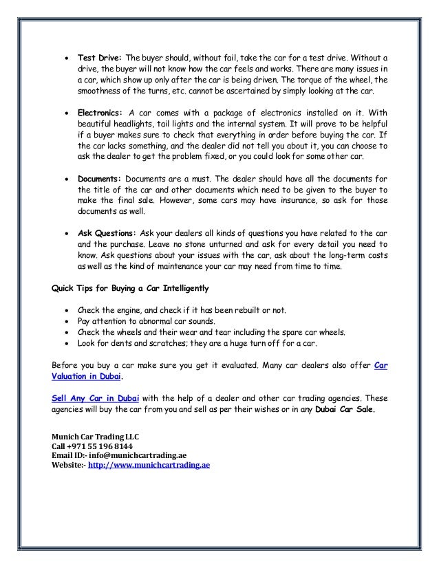 tips to be kept in mind when buying a used car