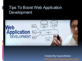 Tips To Boost Web Application
Development
Created By Cygnis Media:
http://www.cygnismedia.com/
 
