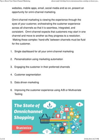 Tips to boost your omni channel marketing