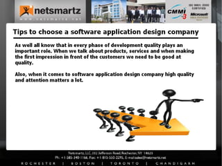 Tips to choose a software application design company