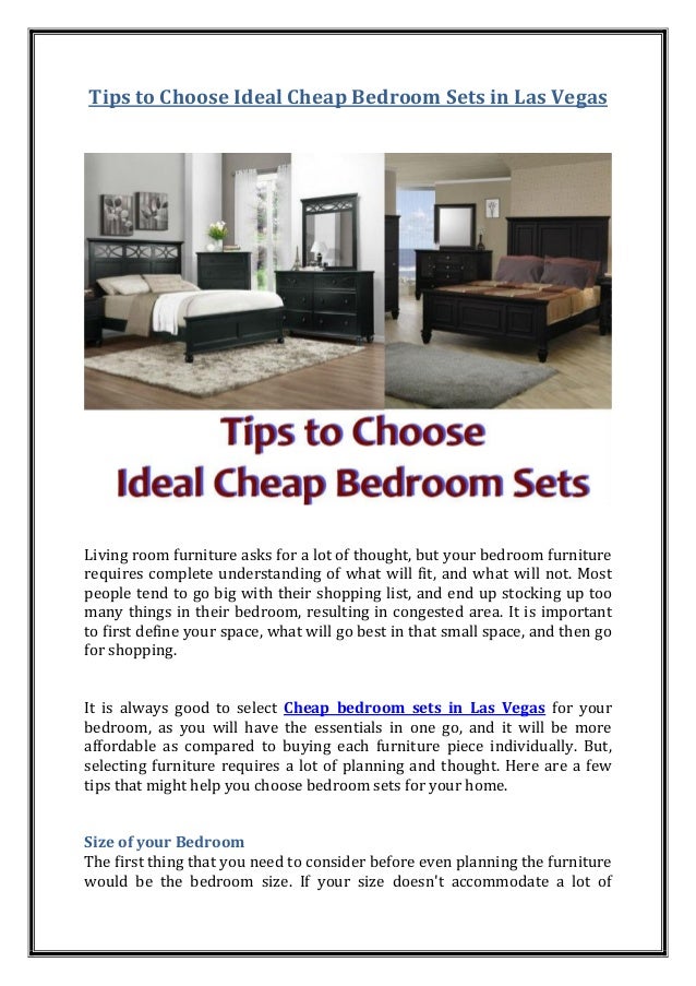 Tips To Choose Ideal Cheap Bedroom Sets In Las Vegas