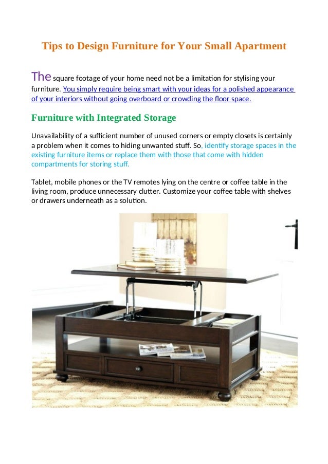 Tips to design furniture for your small apartment