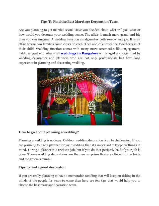 getting married decorations
