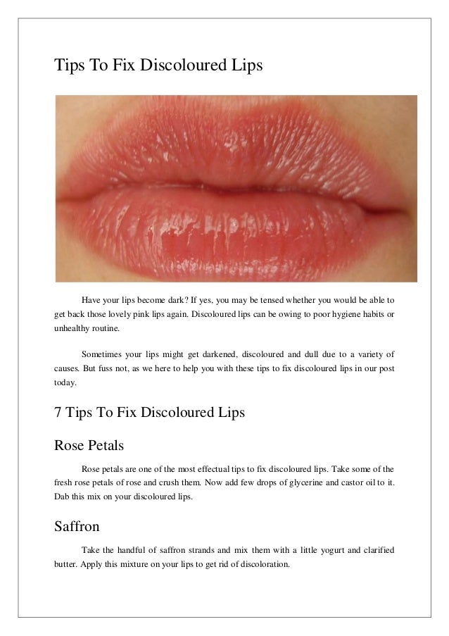 Tips to fix discoloured lips