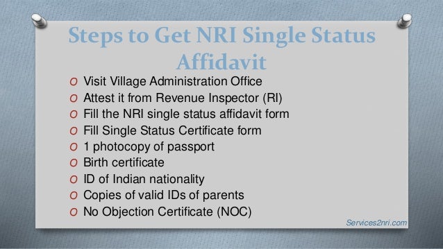 tips to get nris single status certificate for wedding abroad