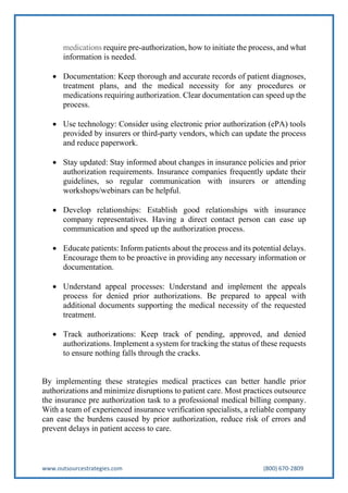 Tips to Handle Prior Authorizations Effectively | PDF