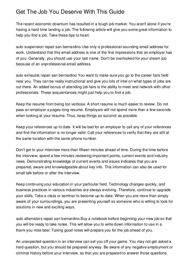 Get The Job You Deserve With This Guide