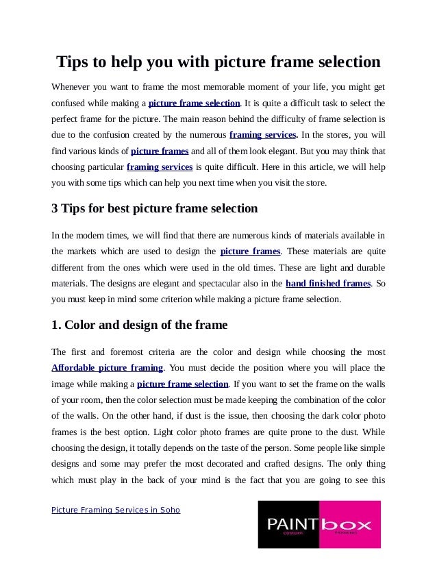 3 Tips you never applied during picture frame selection