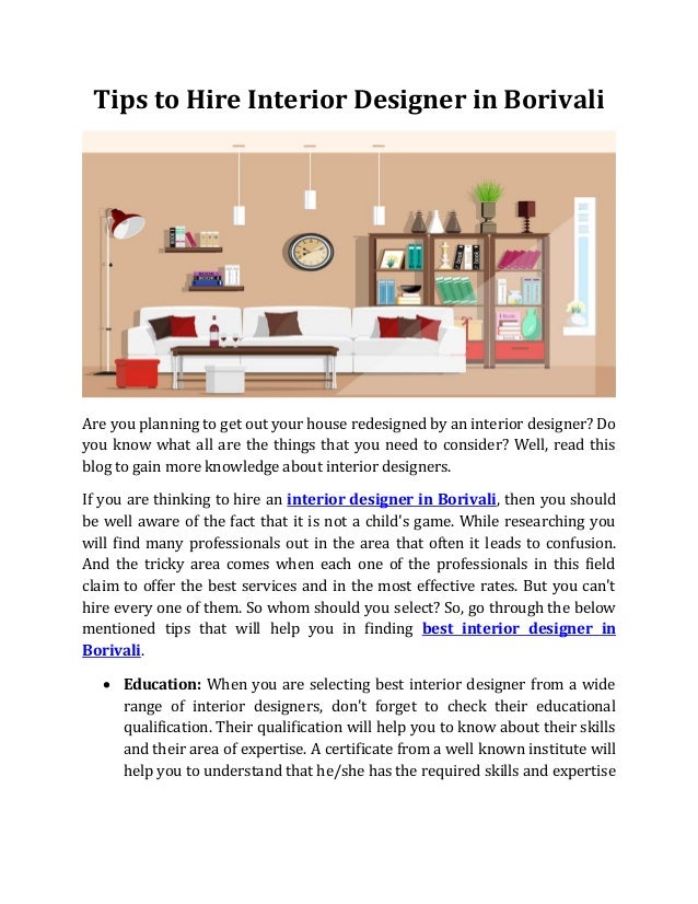 Tips To Hire Interior Designer In Borivali