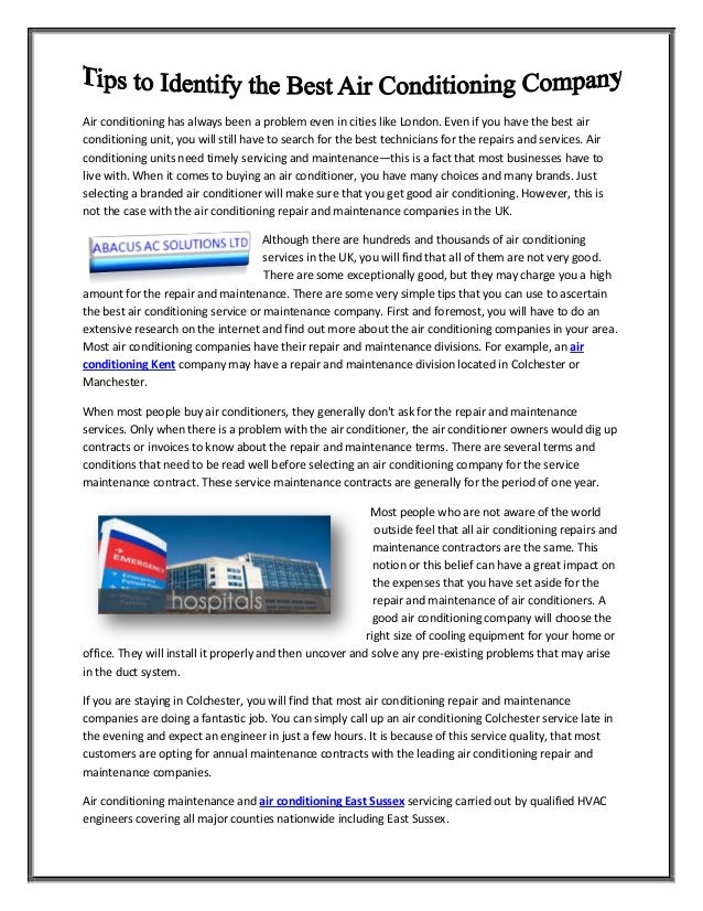 Tips to identify the best air conditioning company