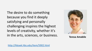 Enjoyment based intrinsic motivation, i.e. 
how a person feels when working 
on a task, is the strongest and most 
pervasive driver. 
Survey of 684 open-source developers by Karim Lakhani and Bob Wolf. 
https://www.goodreads.com/review/show/1065405301 
Daniel H. Pink: Drive, p. 23. 
 