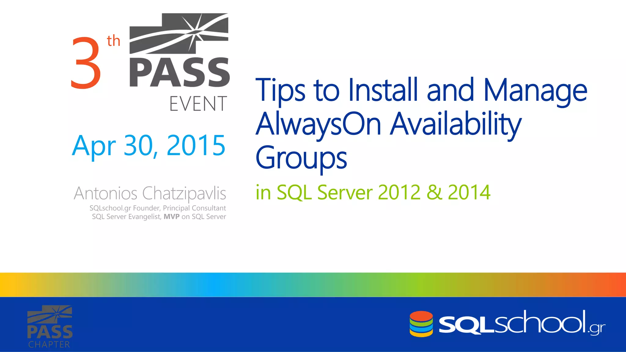 Tips to install and manage always on availability groups in sql server ...