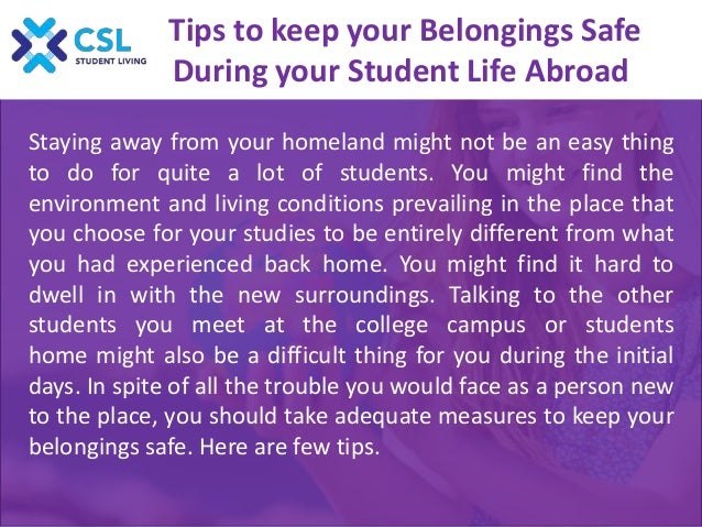 tips to keep your belongings safe during your student life tips to keep your belongings safe during your student life