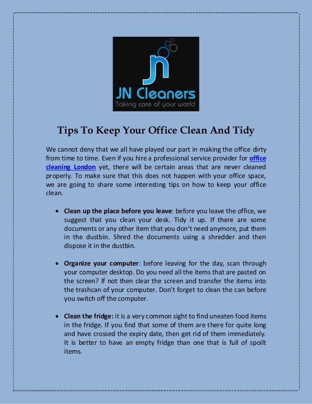 Tips To Keep Your Office Clean And Tidy