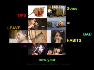 Some TIPS to LEAVE BAD HABITS in new year Some tips to leave bad habits in new year 