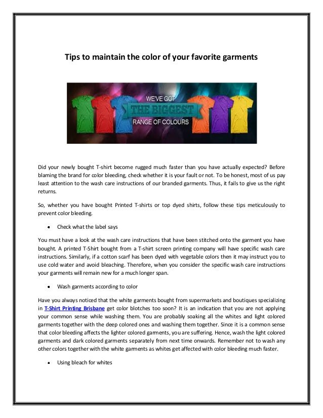 Tips to maintain the color of your favorite garments
