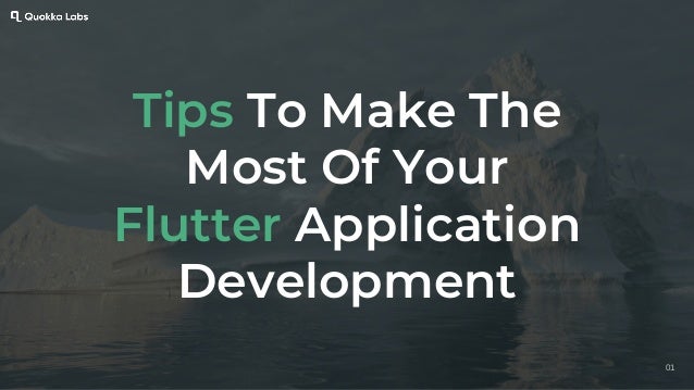 Tips To Make The
Most Of Your
Flutter Application
Development
01
 
