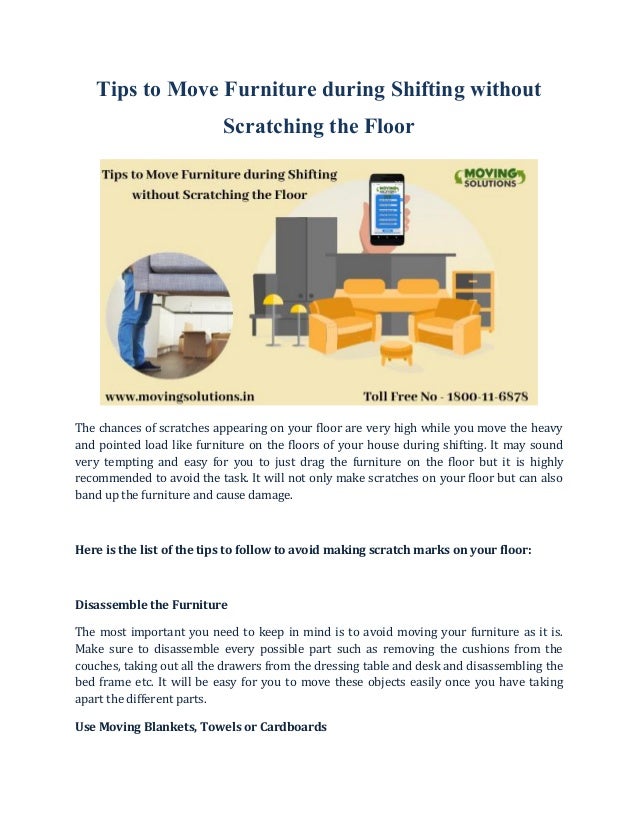 Tips to Move Furniture during Shifting without Scratching the Floor