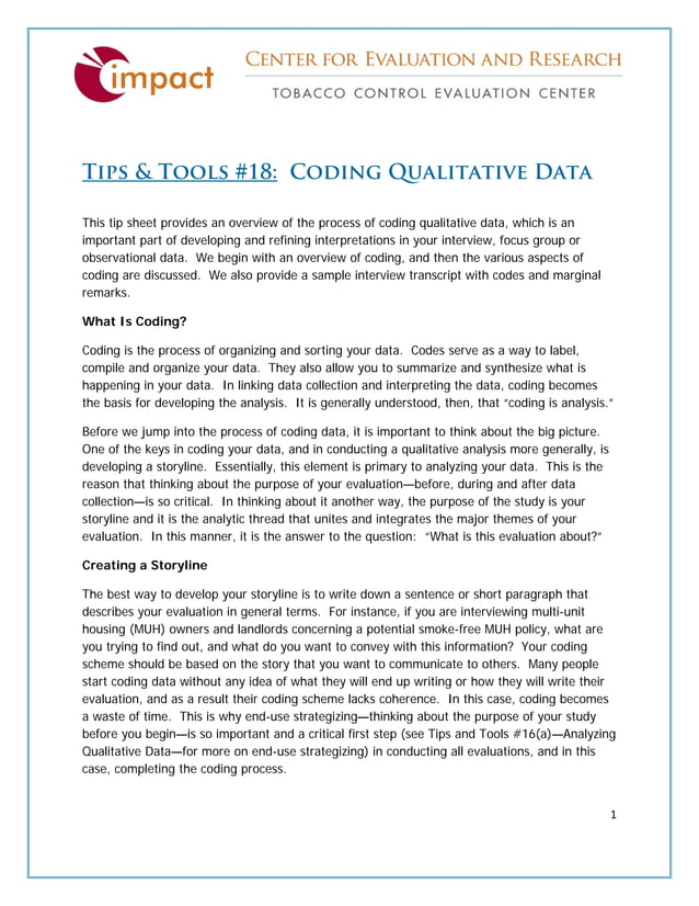 Coding Qualitative Data A Guide PDF