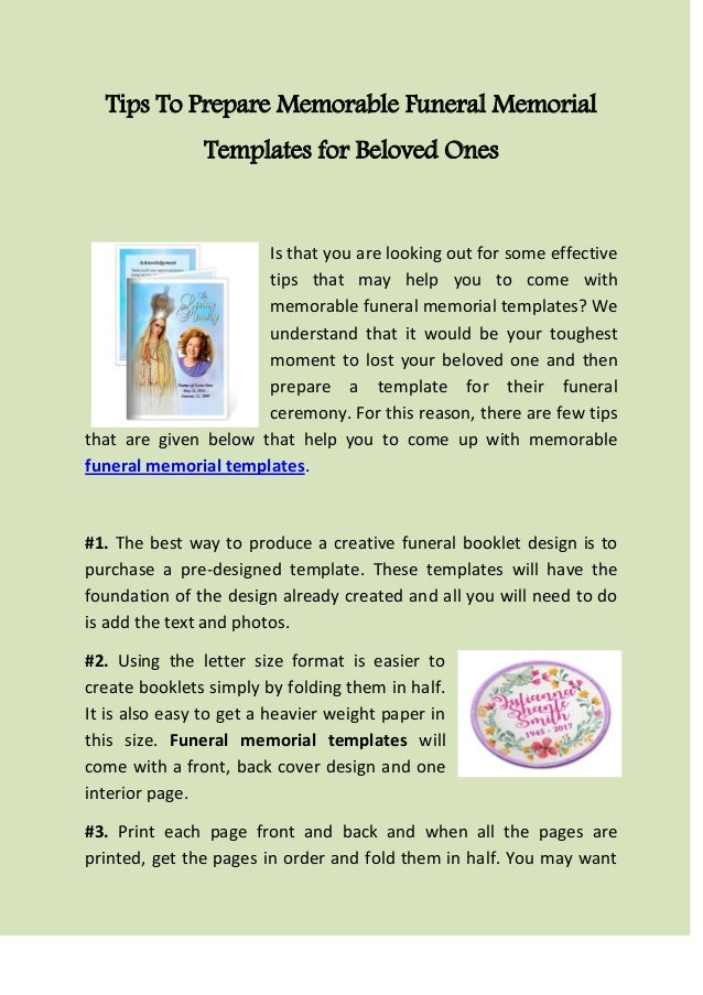 tips to prepare memorable funeral memorial templates for beloved memorial templates