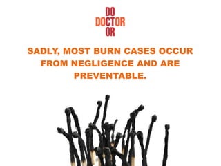SADLY, MOST BURN CASES OCCUR
FROM NEGLIGENCE AND ARE
PREVENTABLE.
 