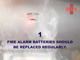 1
FIRE ALARM BATTERIES SHOULD
BE REPLACED REGULARLY.
 