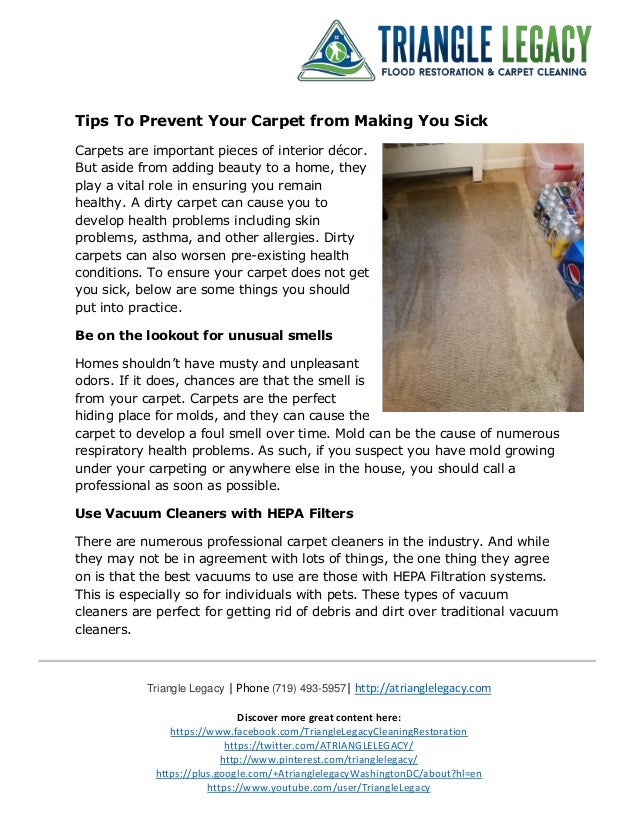 Tips To Prevent Your Carpet From Making You Sick
